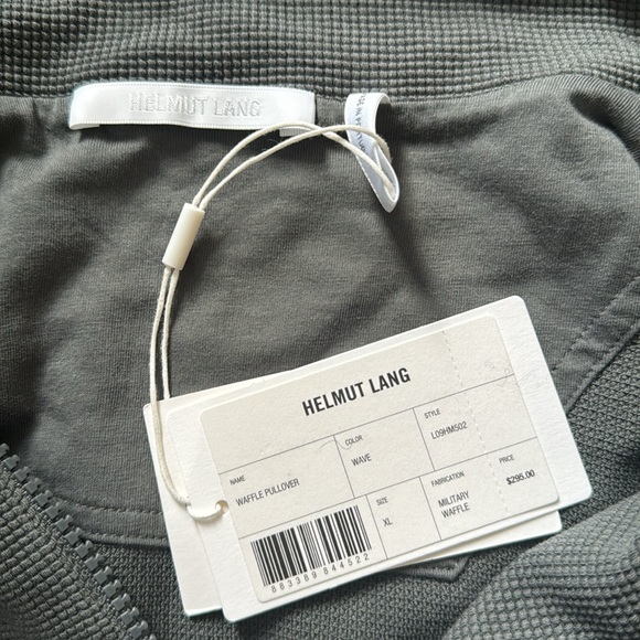 NWT helmut lang lightweight waffle 3/4 zip sweatshirt - Picture 4 of 4